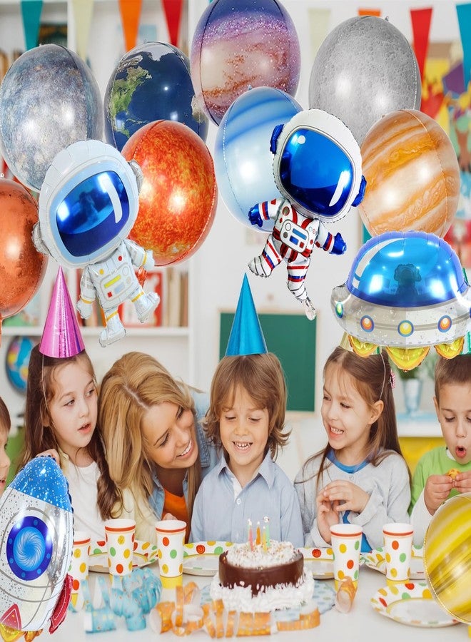 FEXICHUJI 16 Pcs Galaxy Space Balloons, Outer Space Themed Party Decorations, Rocket Spaceship Astronaut Planet Balloons Set for Kids, Galaxy Birthday Party Supplies Baby Shower Decorations - Image 4